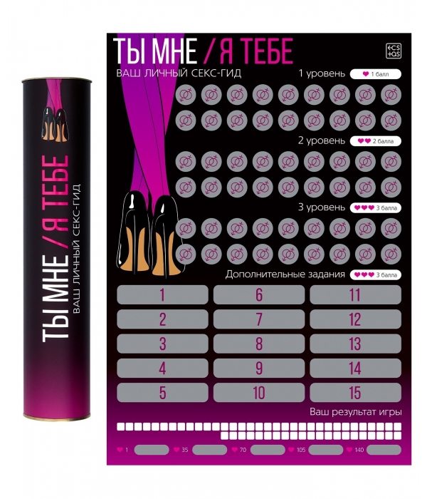 Плакат для пар со скретч-слоем "Секс-гид. Ты мне/я тебе"